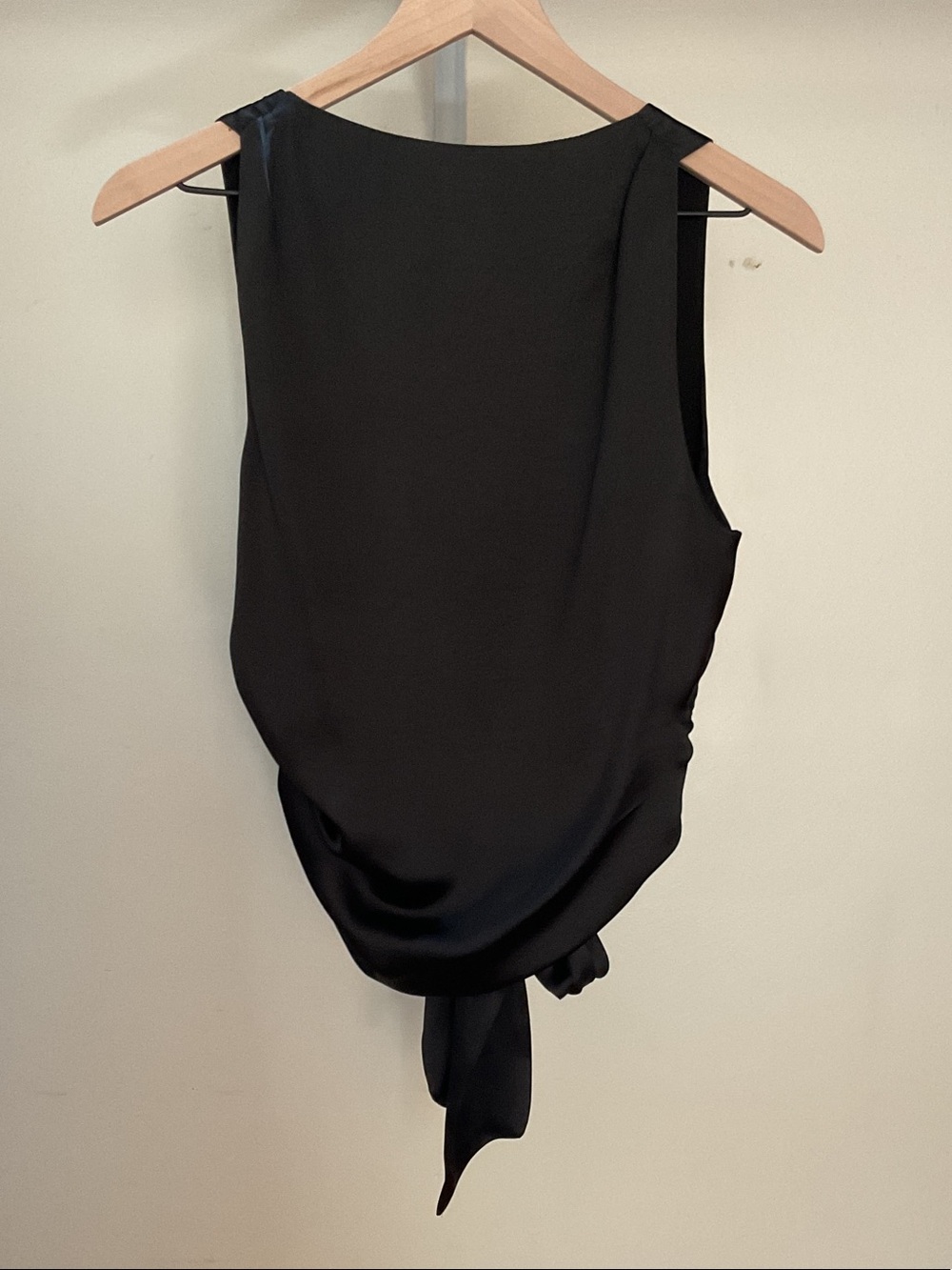 Zara Black Sleeveless Backless Tie-Back Top